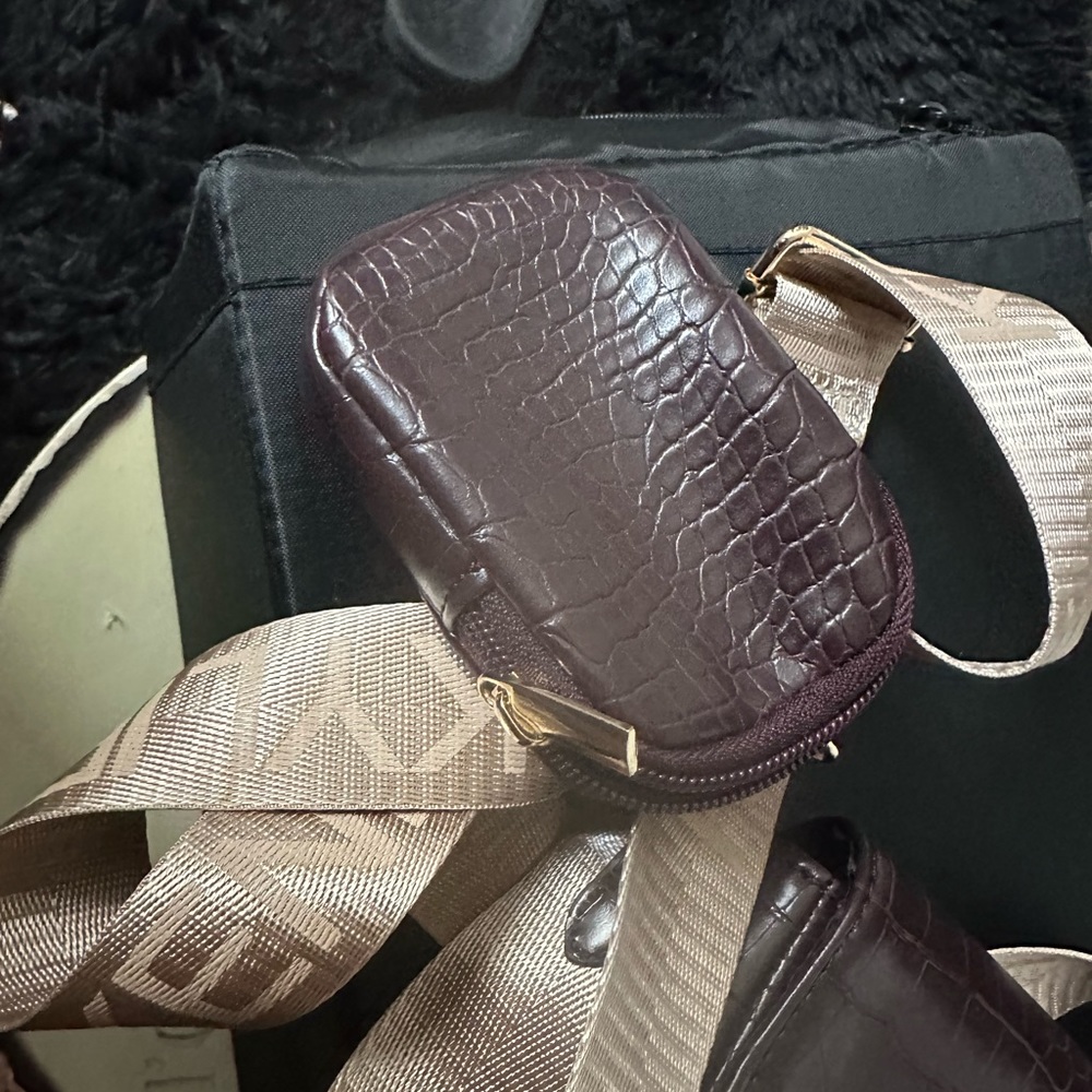 Brown crossbody, double purse
